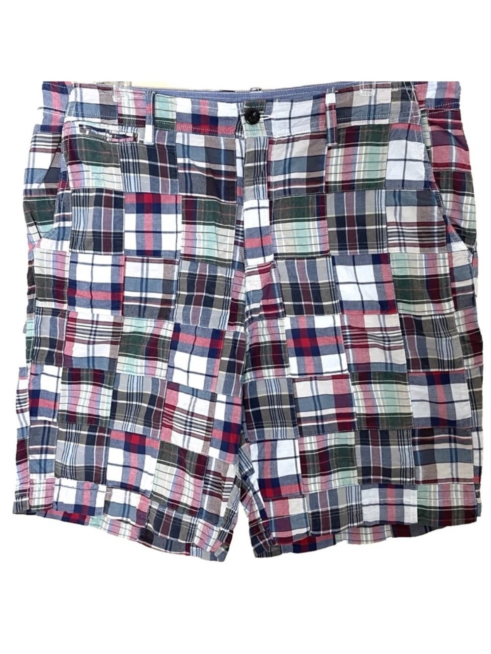 J. Crew Patchwork Field Shorts Men's Size 36 Vacation Beach Preppy Country Club